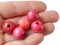 20 14mm Pink Round Wood Beads Vintage Wooden Beads Loose New Old Stock Macrame Beads